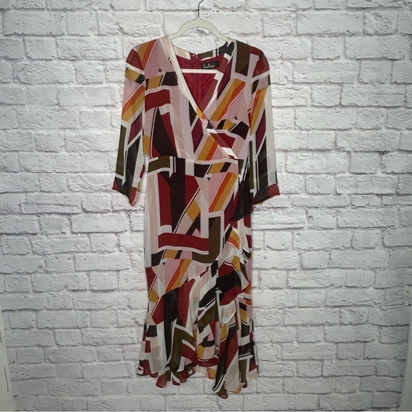 Lulus Shape It Up Burgundy Multi Print Midi Dress - Picture 7 of 16